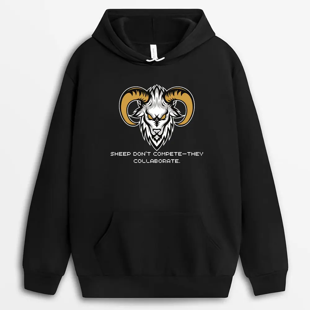 Sheep Dont Competethey Collaborate Vincaxgap Hoodie - Black