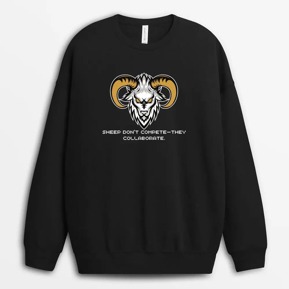 Sheep Dont Competethey Collaborate Vincaxgap Sweatshirt - Black