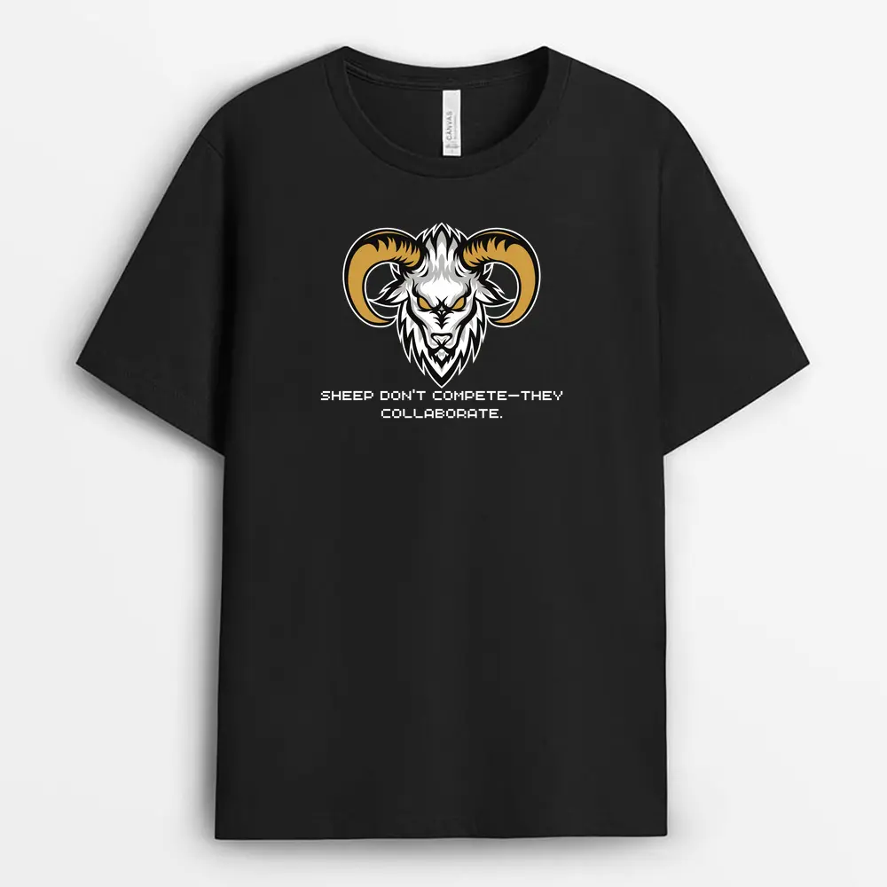 Sheep Dont Competethey Collaborate Vincaxgap T-Shirt - Black