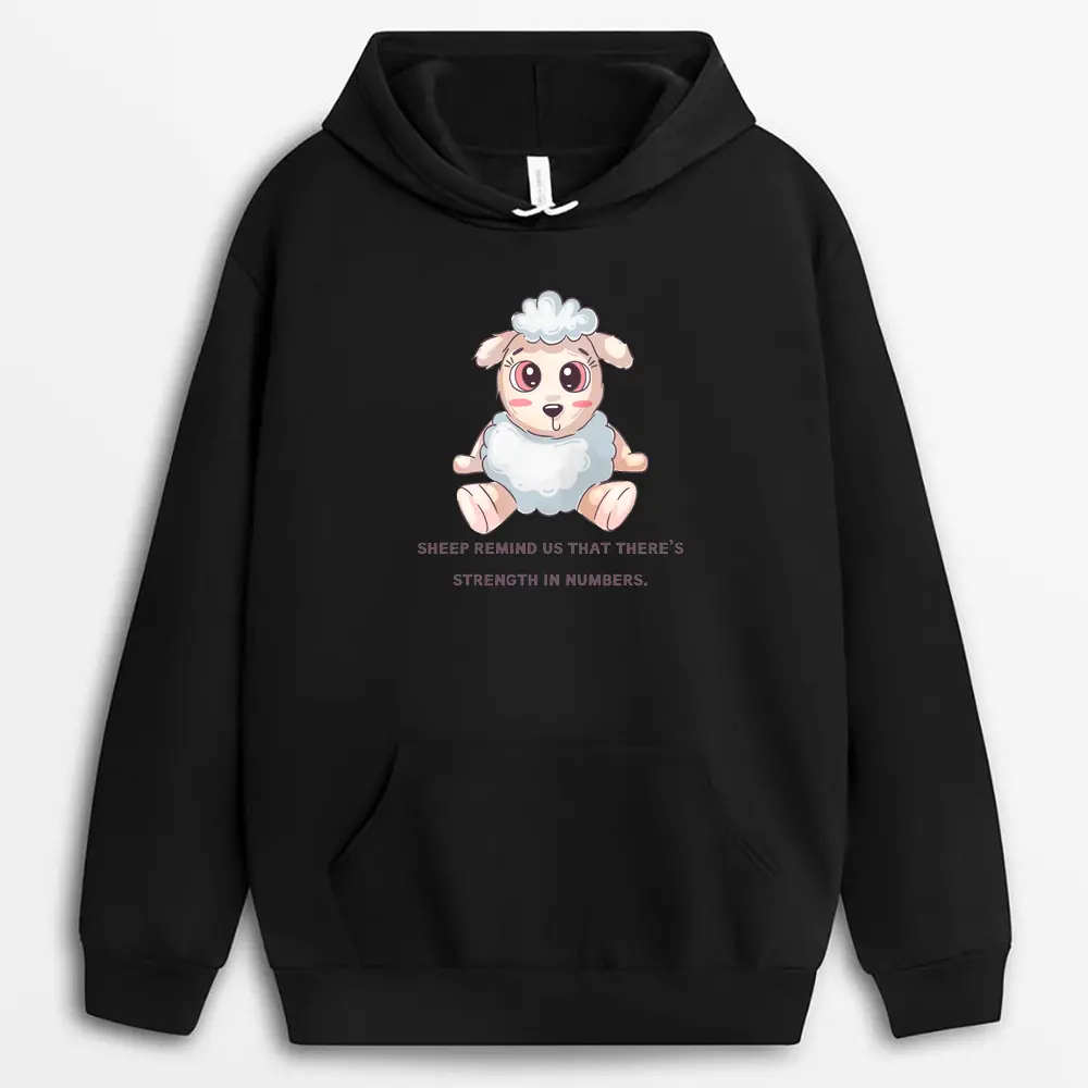 Sheep Remind Us That Theres Strength In Numbers Vincaxgap Hoodie - Black