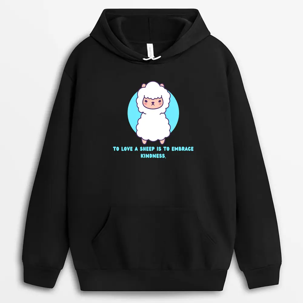 To Love A Sheep Is To Embrace Kindness Vincaxgap Hoodie - Black